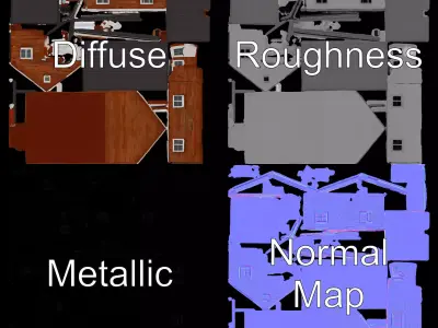 Cozy Brick Cottage model pack Low-poly 3D model