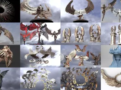 Holy Heavens sculpture collection 3D Model Pack