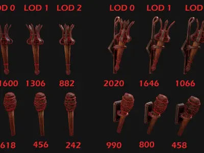 Medieval Prison Lighting Set Low-poly 3D model