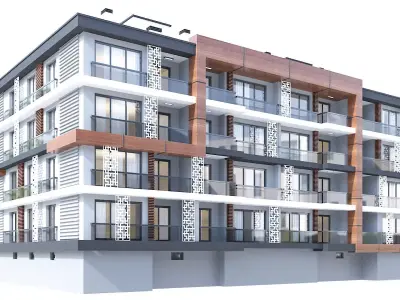 Modern Residential Building 01 3D model
