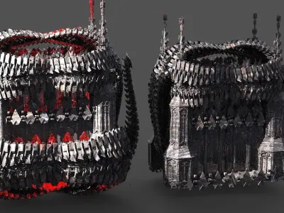 Scull Spine cathedral 2 Structures 3D model