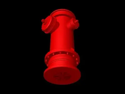 red fire hydrant Low-poly 3D model
