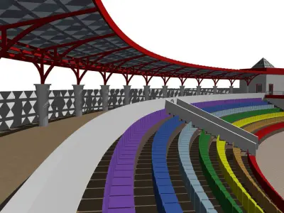 Semicircular amphitheater 3D model