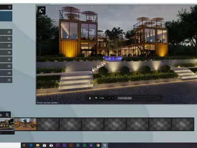 SCENE LUMION 11 5 AND EXTERIOR CONTAINER CAFE 3D model