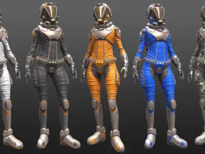 Mars Suit - Female Low-poly 3D model