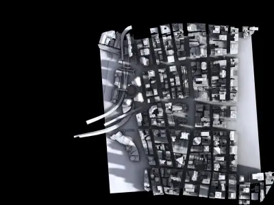 Sydney  1km Block Model 3D model