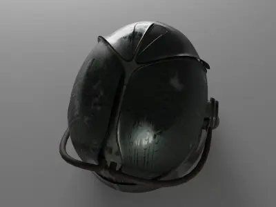 Sci-fi Helmet Low-poly 3D model 3