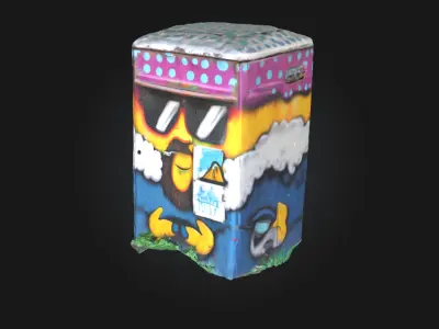 Power Box Art with Sunglasses  Urban Cool Meets Industrial Vibe 3D model