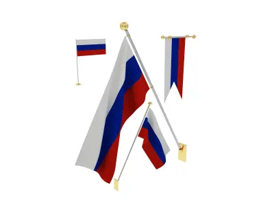 Flags of Russia 3D model