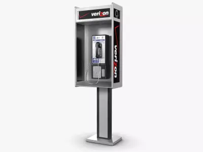 Public Phone Low-poly 3D model