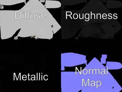 Sleek White Urinal model pack Low-poly 3D model