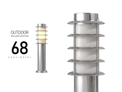 Outdoor Stainless Steel Bollard Light 3D model
