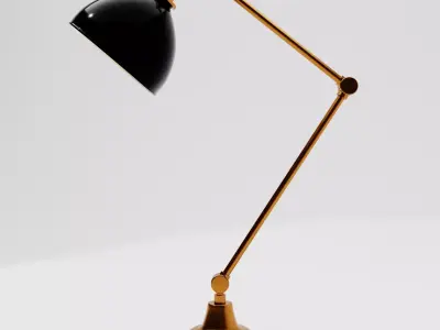 Antique Articulated Desk Lamp Low-poly 3D model