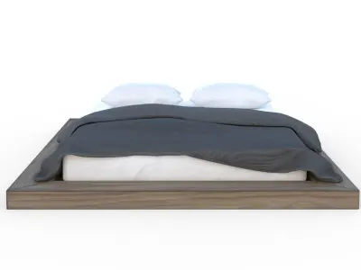 Low Frame Bed Low-poly 3D model