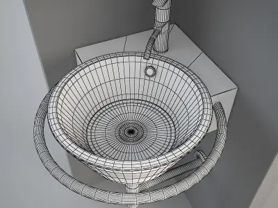 Althea Hera Corner wash-basin 3D model