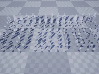 Ultimate Glass Props  135 variations Low-poly 3D model