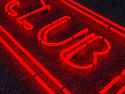 Club Neon Sign Low-poly 3D model