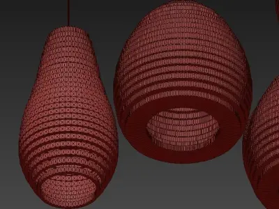 wood collection pendant lamp made of bricks 3D model