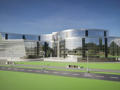 Wavy office building 3D model
