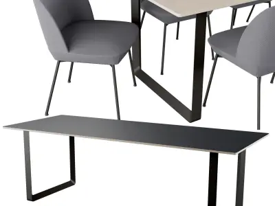 Muuto Oslo Chair And 70-70 Table 3D model