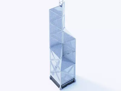 Bank Of China Tower HK Low-poly 3D model