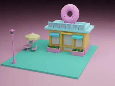 Donut shop Free 3D model
