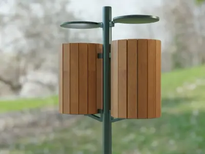 Trash Cans - Outdoor Street Furniture Low-poly 3D model