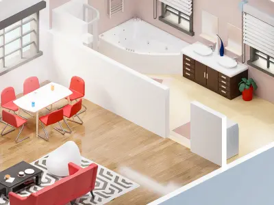 Room 38 Low-poly 3D model