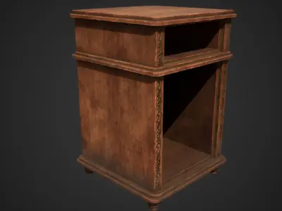 Stylized Bedside Table Free low-poly 3D model