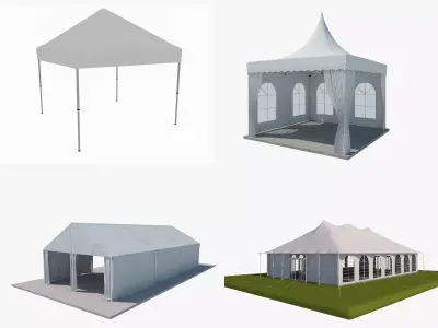 Event Tents 4 Pack 3D model