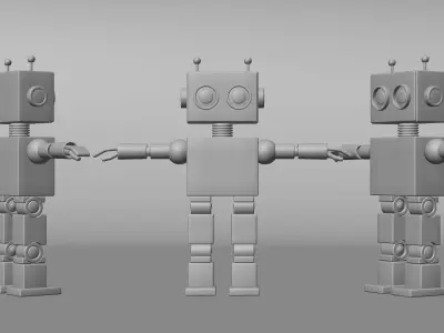 RoboMotion 3D Robot Model with XPresso Controls in Cinema 4D 3D model