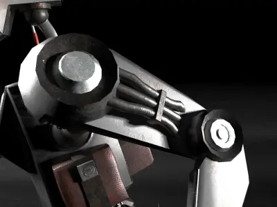 Low poly stylized rigged robot Low-poly 3D model