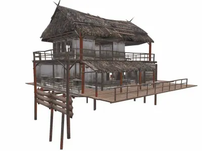 Swamp House Low-Poly PBR Low-poly 3D model