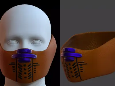 Gas mask helmet 3d model scifi Low-poly  Low-poly 3D model 268