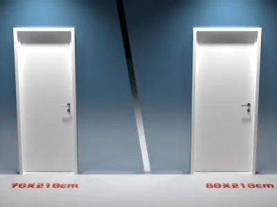 Door with handle Free low-poly 3D model