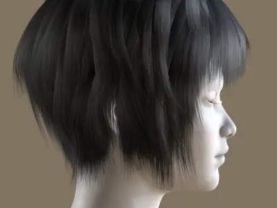 Visual Rock 2 - Hair04 Low-poly 3D model