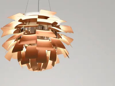  Orange Design Ceiling Light 3D model