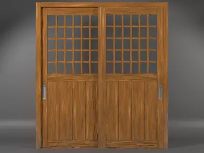 Japanese Slide Door Low-poly 3D model