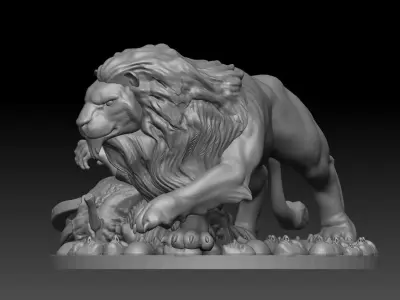 Black Lion 3d print model 3D print model