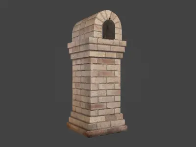 Brick Mailbox Low-poly 3D model