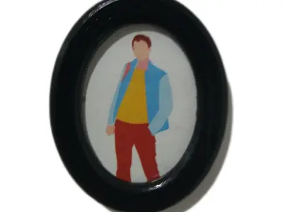 Photo frame oval 30x40 for magnet or folding leg 3D print model