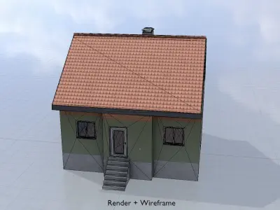 Modern single-family house version 6 L Low-poly 3D model