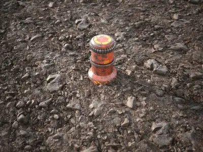 Stone ground tile Low-poly 3D model