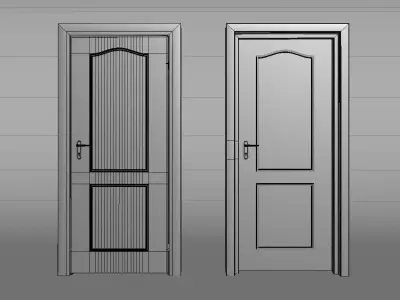 interior wooden panel  door  Free 3D model