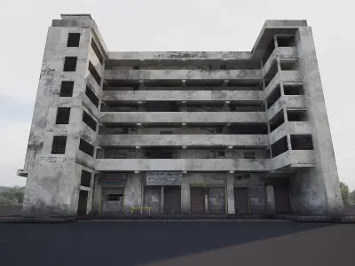 Old Generic 3D building Model by zambeelstudios Low-poly 3D model