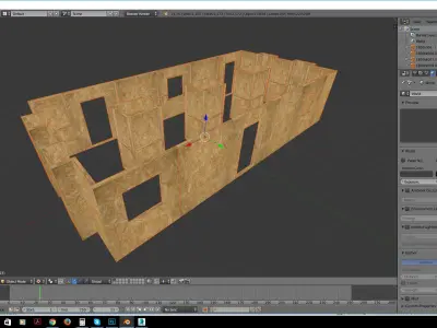 construction site level and modular elements Low-poly 3D model
