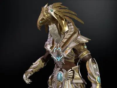 Egyptian Gods Gor Low-poly 3D model