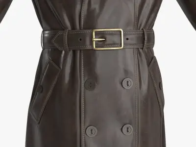 Leather Coat Low-poly 3D model