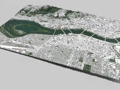 Cityscape Portland Oregon USA 3D model