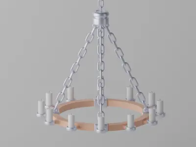 Medieval Chandelier with Candles 3D model